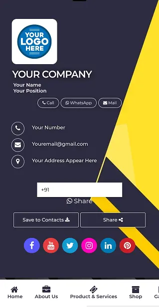 Digital business card template 2