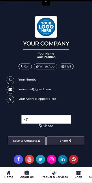 Digital business card template 6